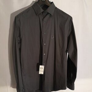 NWT Alfani Men's Size Medium Charcoal Regular Fit Long Sleeves Dress Shirt